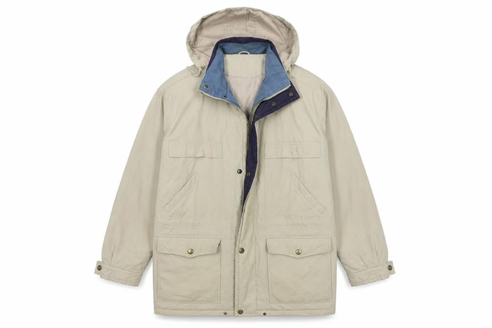 Front view of BHS women’s beige overcoat coat, size UK 36