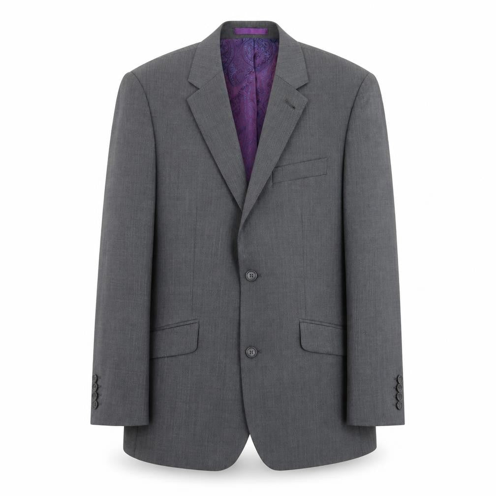 Front view of Preworn men’s grey striped jacket suit jacket, size 42