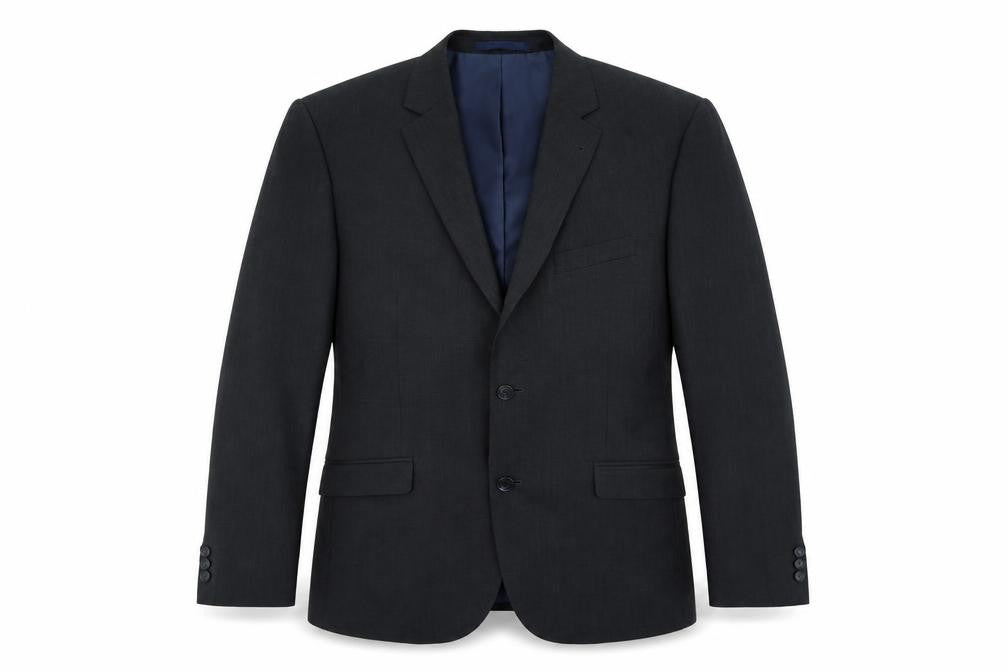 Front view of Matalan men’s blue rayon jacket blazer, size 42