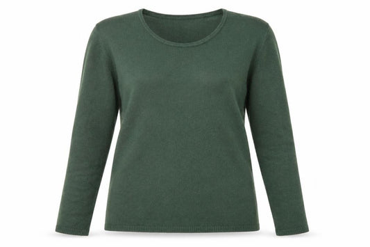 Front view of Authentic women’s green jumper, size UK 14
