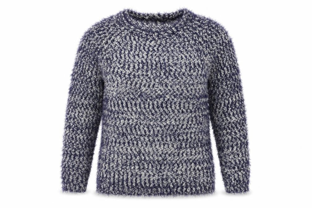 Front view of Pebble Bay women’s blue jumper, size L