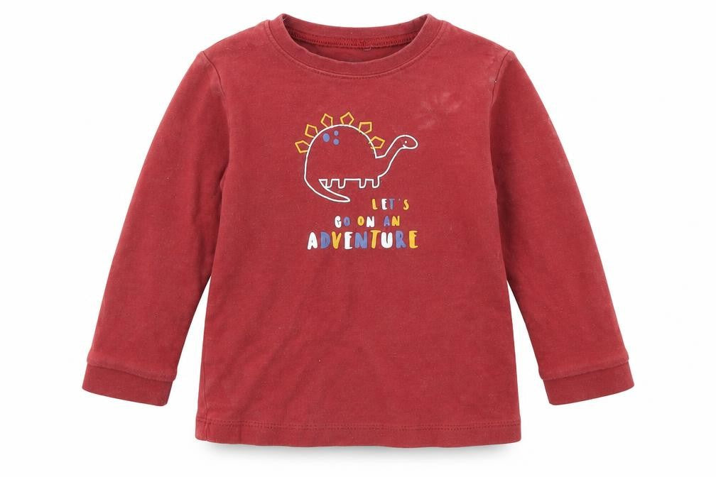 Front view of George Baby Orange Basic T-Shirt, size 18-24, Months - DINOSAUR
