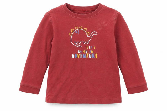 Front view of George Baby Orange Basic T-Shirt, size 18-24, Months - DINOSAUR