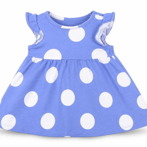 M&S Girls Blue Polka Dot  A-Line  Size 0-3 Months