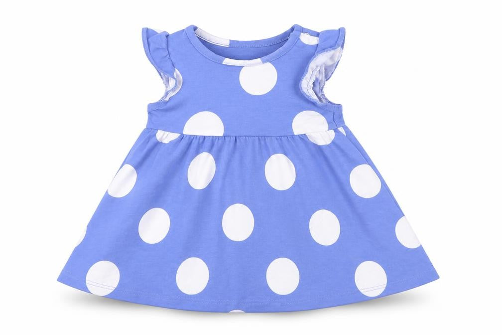 M&S Girls Blue Polka Dot  A-Line  Size 0-3 Months