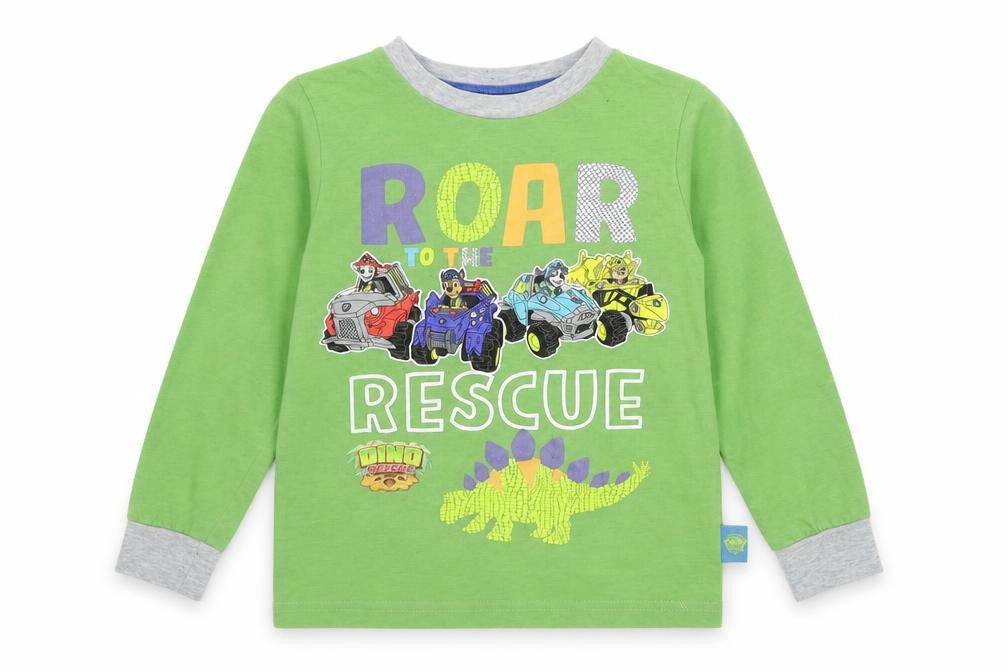 Front view of Tu boys’ green basic t-shirt, size 5-6, years