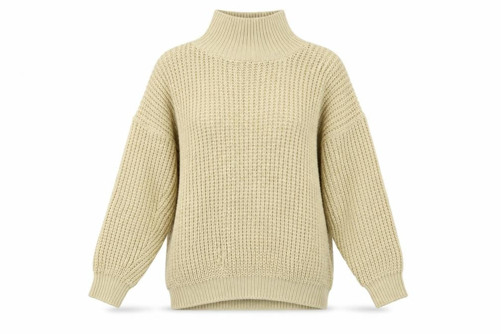 Front view of PRETTYLITTLETHING women’s beige jumper, size S