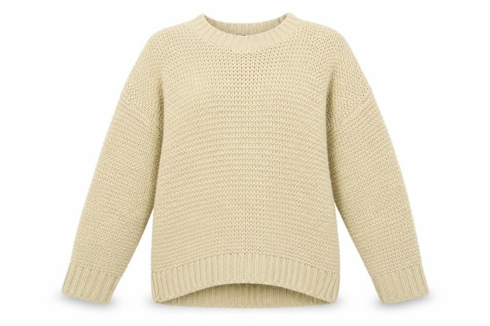 Front view of PRETTYLITTLETHING women’s beige jumper, size M