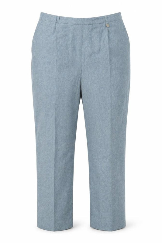 Front view of Classics women’s blue trousers, size UK 20, 26-inch leg