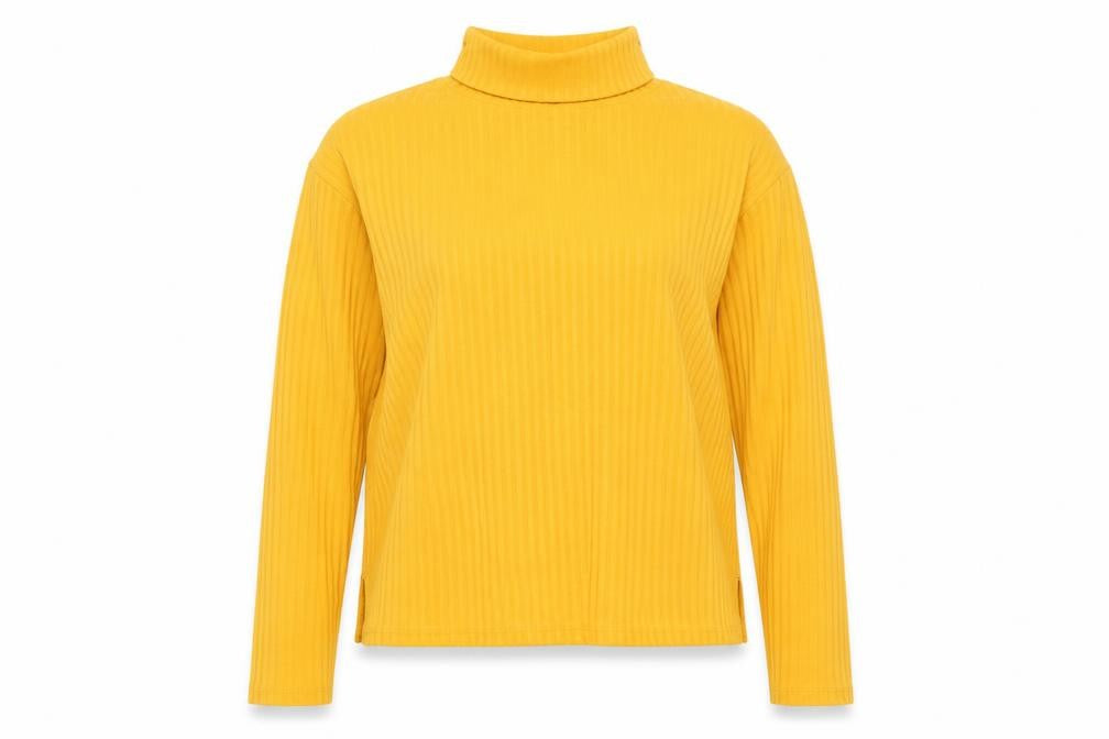 Front view of H&M women’s yellow jumper, size M