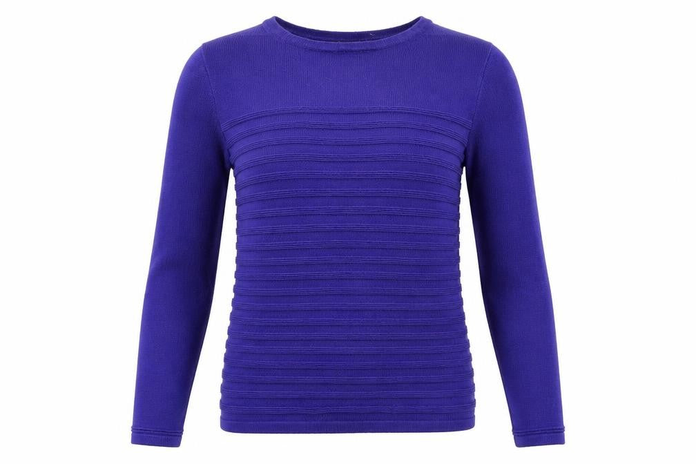 Front view of Bonmarché women’s blue jumper, size XS