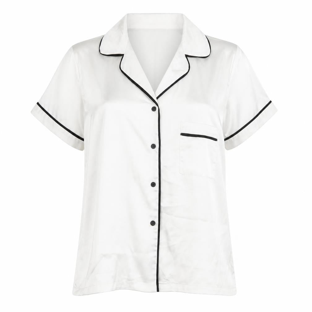 Front view of PRETTYLITTLETHING women’s white babydoll nightshirt, size UK 8, - bride