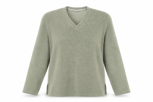 Front view of Next women’s green pullover sweatshirt, size UK 14