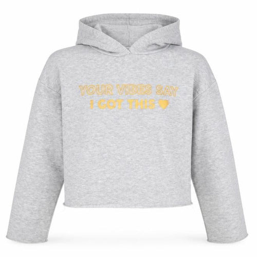 Candy Couture Girls Grey   Pullover Hoodie Size 11 Years  - Cropped