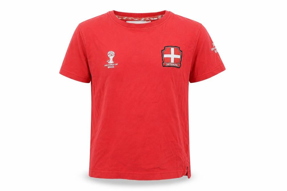 Front view of Fifa World Cup boys’ red basic t-shirt, size 7-8, years - switzerland
