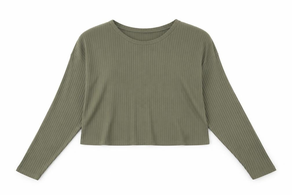 Front view of H&M women’s green jumper, size M