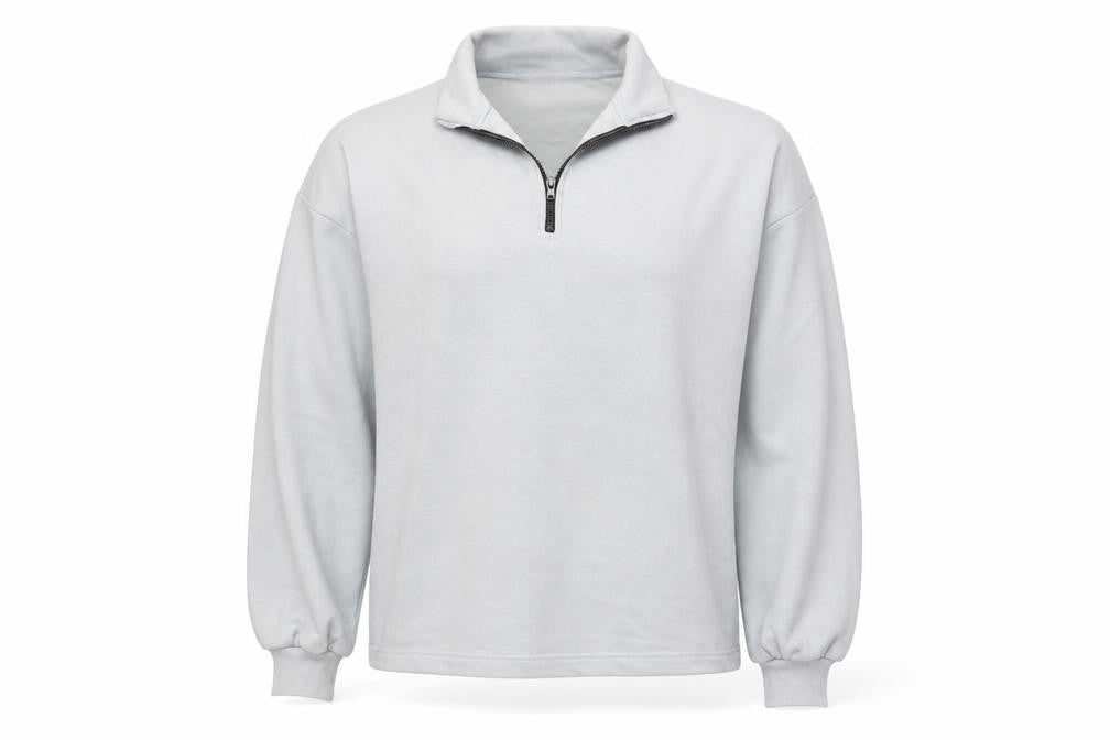 Front view of Boohoo women’s grey pullover sweatshirt, size L