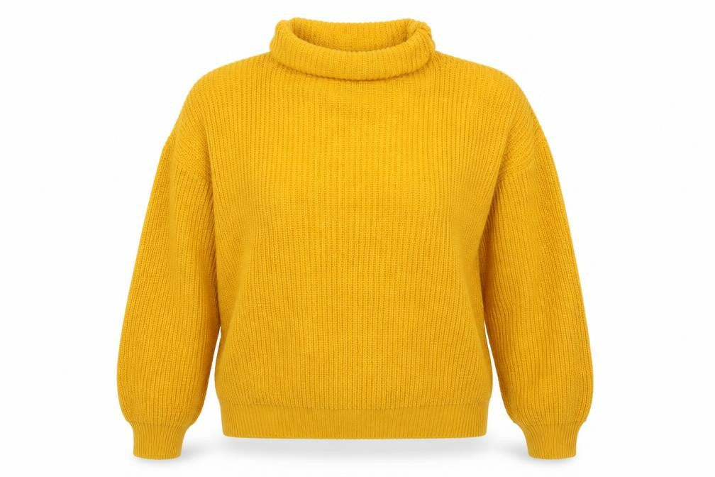 Front view of In the Style women’s yellow jumper, size UK 10