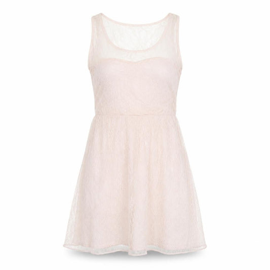 Front view of Zara women’s pink floral a-line, size M