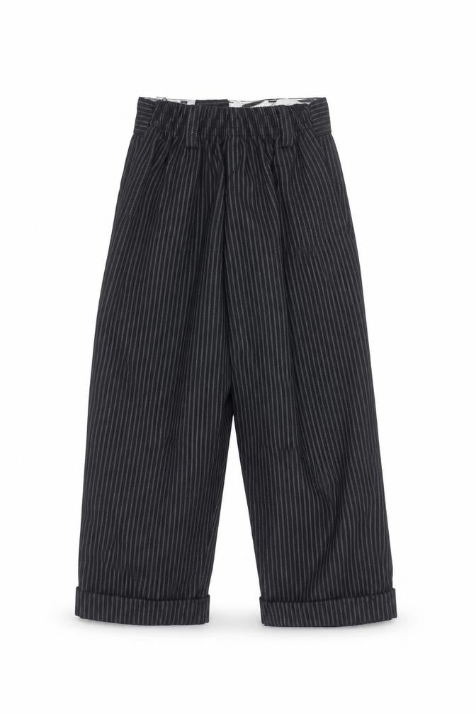 Preworn Girls Black Striped  Dress Pants Trousers Size 2 Years