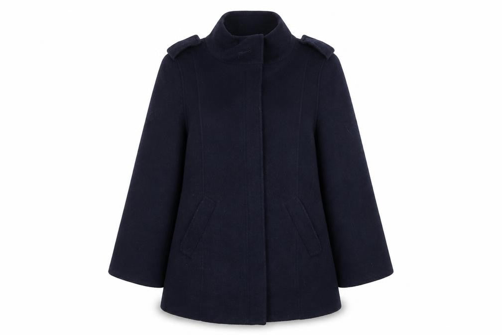 Front view of Marks & Spencer women’s blue jacket, size UK 12
