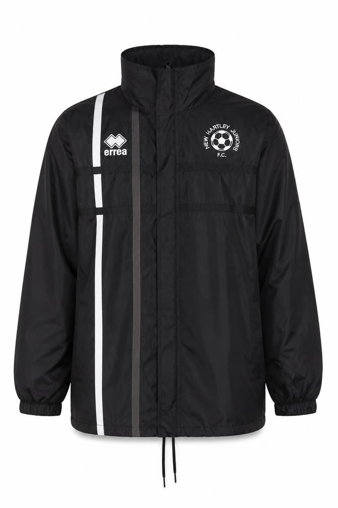 Errea Mens Black   Rain Coat Coat Size M  - New Hartley Juniors F.C.