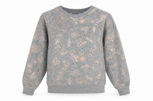 Front view of F&F women’s grey floral jumper, size S