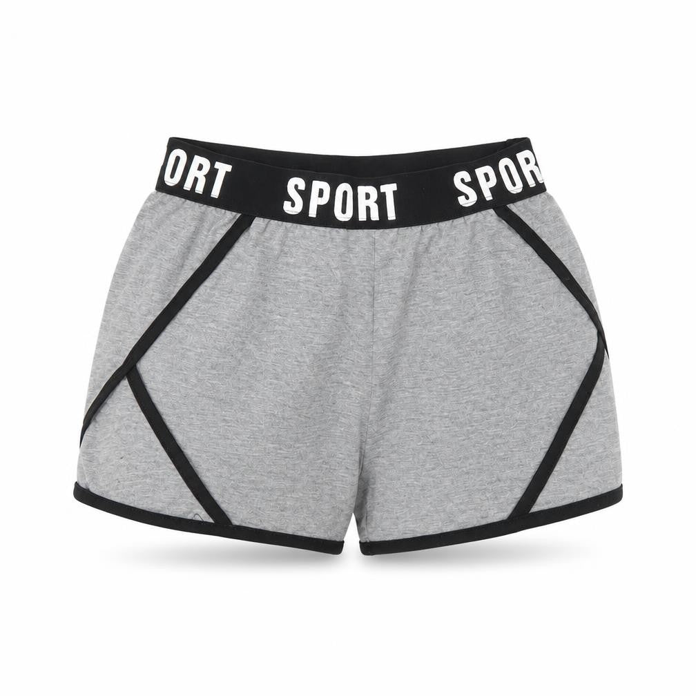 Front view of SHEIN women’s grey sweat shorts, size XS