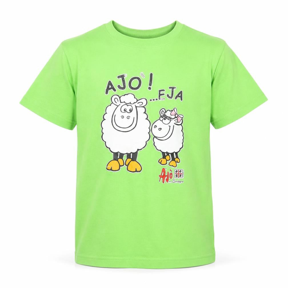 Front view of Blue garda boys’ green basic t-shirt, size 5-6, years