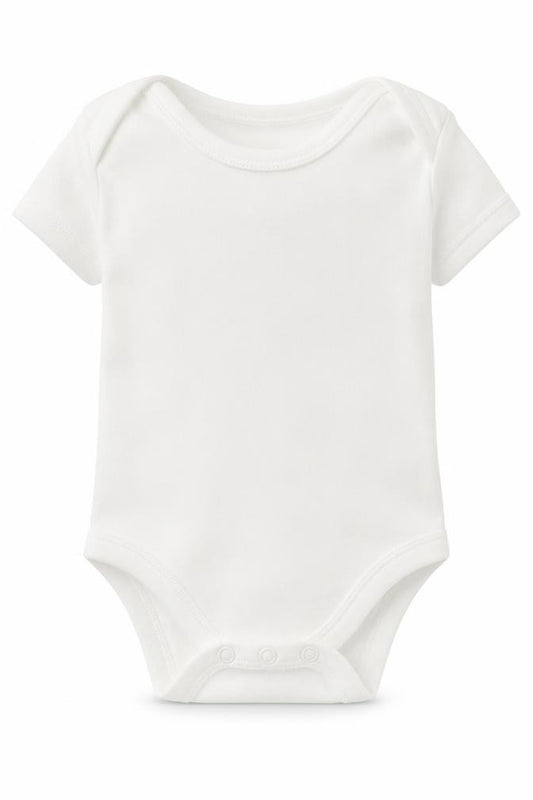 Front view of George Baby White Babygrow One-Piece, size 0-3, Months