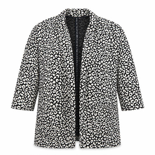 M&Co Womens Black Animal Print  Jacket  Size 14  - Black and White