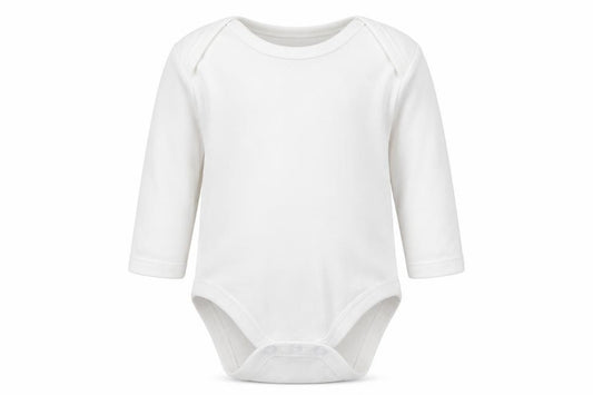 Front view of F&F Baby White Babygrow One-Piece Size Newborn