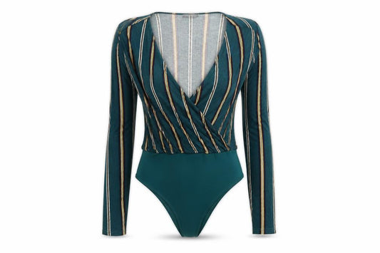 Front view of Primark women’s multicoloured striped basic blouse, size UK 10
