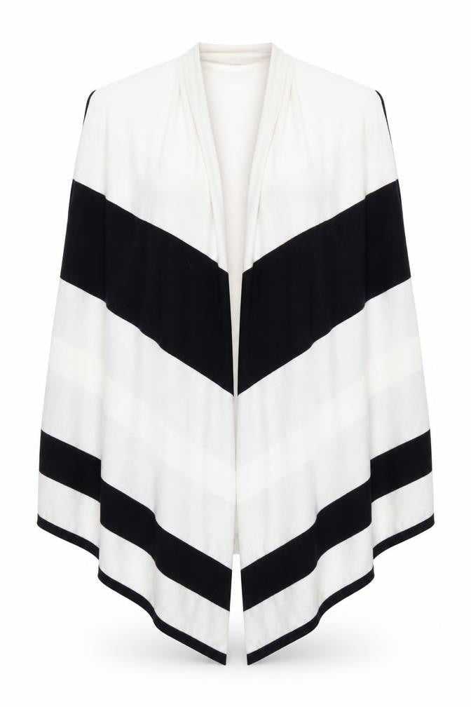 Front view of Olsen women’s multicoloured striped cardigan jumper, size UK 18