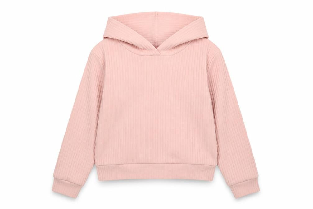 Front view of New Look girls’ pink pullover hoodie, size S