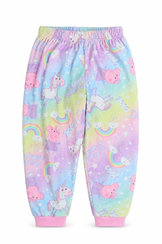 Front view of mataln girls’ multicoloured geometric pyjama pants, size 5, years