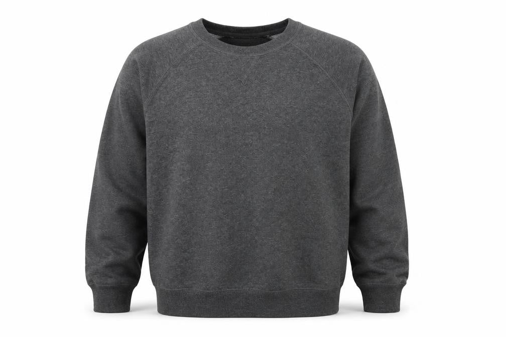 Front view of Cedarwood State men’s grey pullover sweatshirt, size L