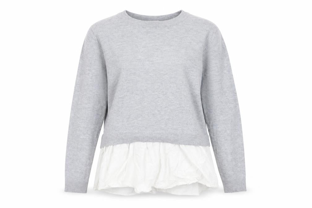 Front view of H&M women’s grey knit jumper, size L