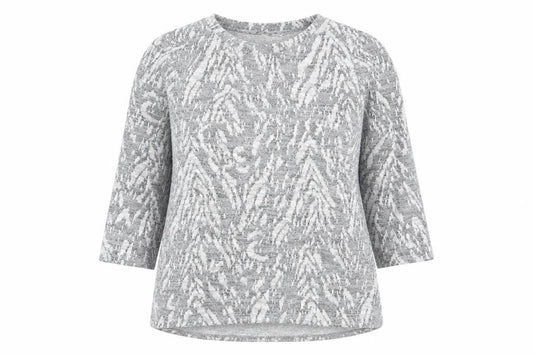 Front view of F&F women’s multicoloured geometric jumper, size UK 12