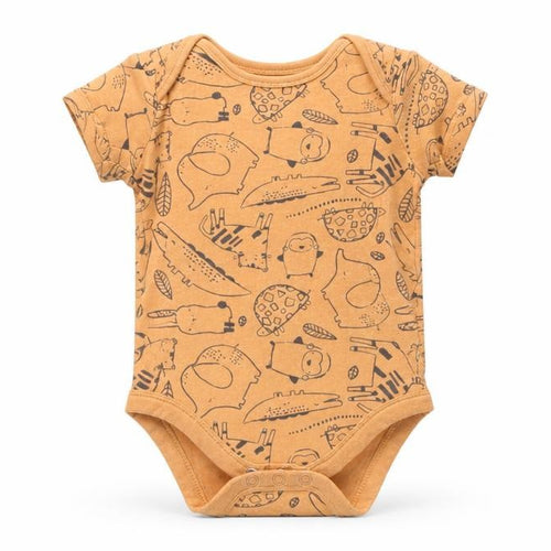 ANYDAY Girls Orange Animal Print  Babygrow One-Piece Size 3-6 Months
