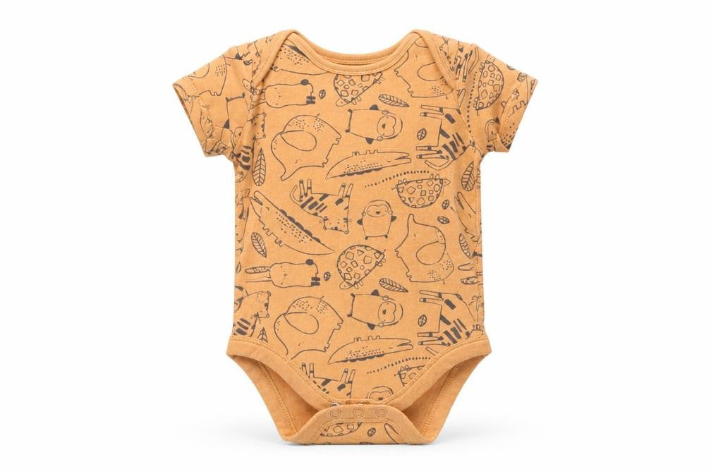 ANYDAY Girls Orange Animal Print  Babygrow One-Piece Size 3-6 Months