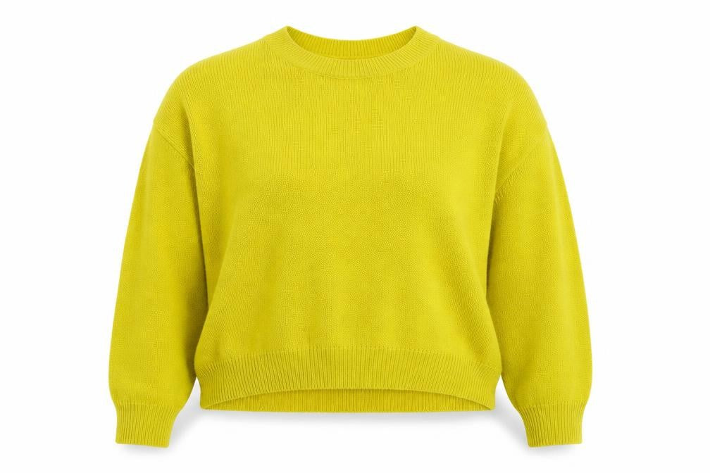 Front view of Divided women’s yellow knit jumper, size L