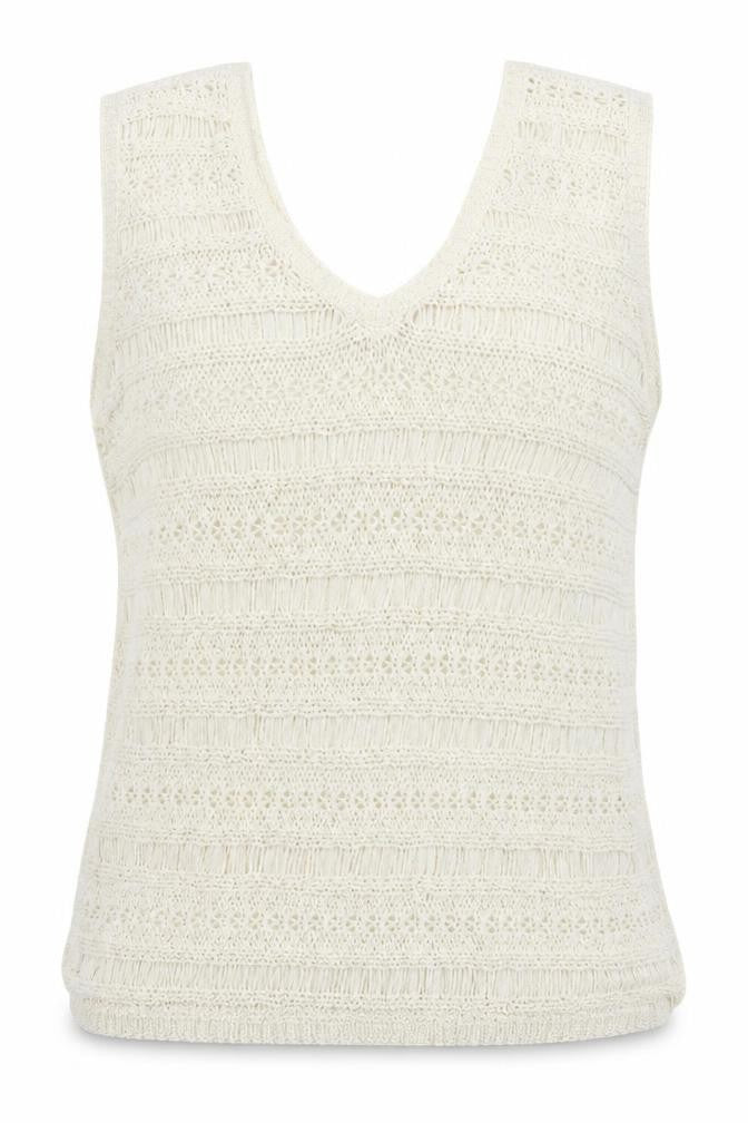 Front view of M&Co women’s white knit jumper, size UK 10