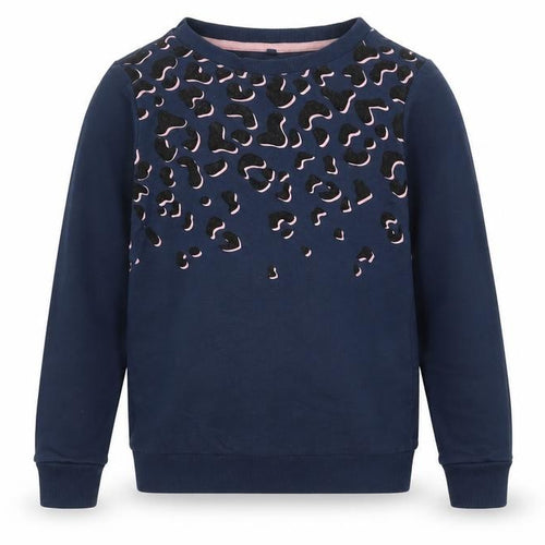 Lily & dan Girls Blue Animal Print  Pullover Jumper Size 7-8 Years