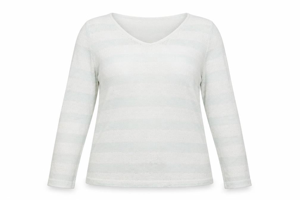 Next Womens White Striped  Pullover Jumper Size 14