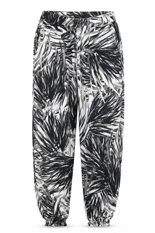 Front view of F&F women’s white harem trousers, size S, 26-inch leg