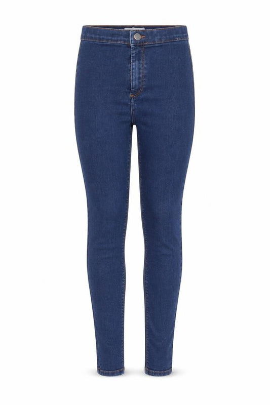 Front view of Topshop women’s blue denim skinny jeans, size UK 24, in, 26-inch leg
