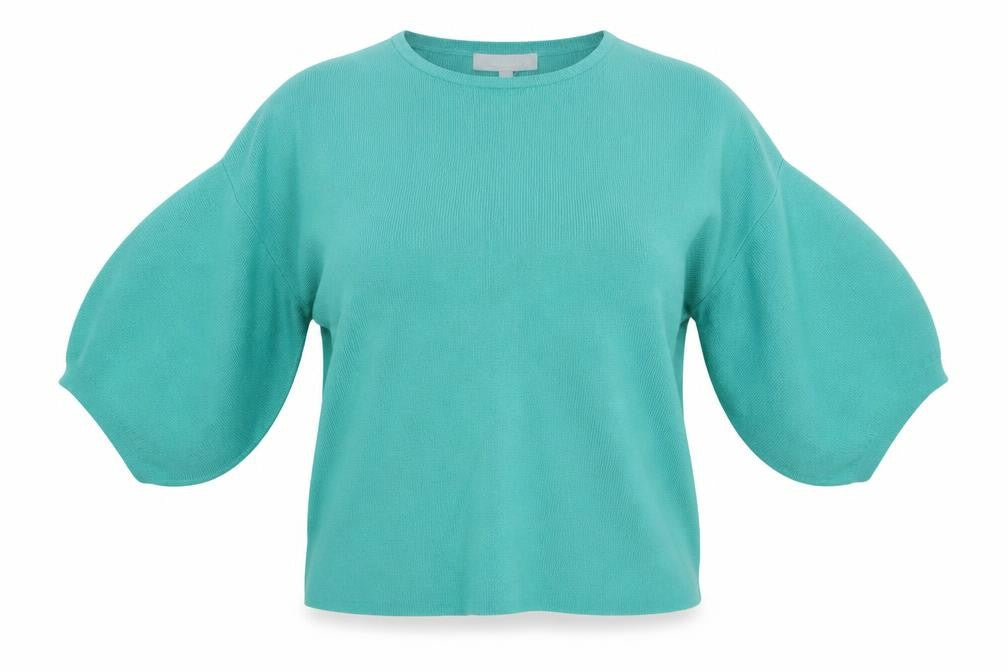 Front view of Red Herring women’s green knit jumper, size UK 10