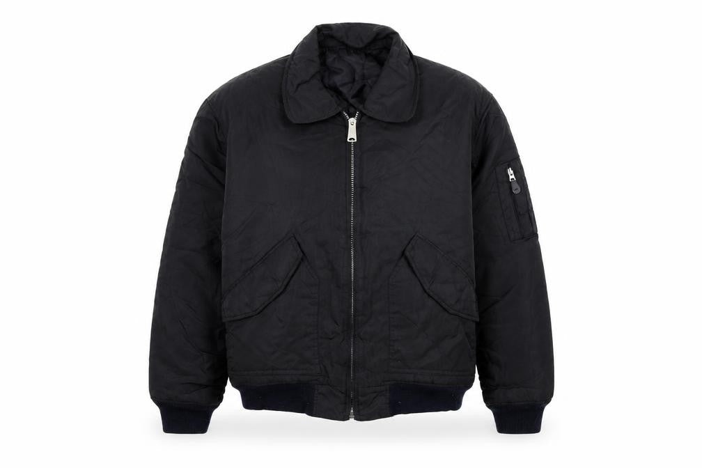 Front view of Preworn women’s black jacket, size L