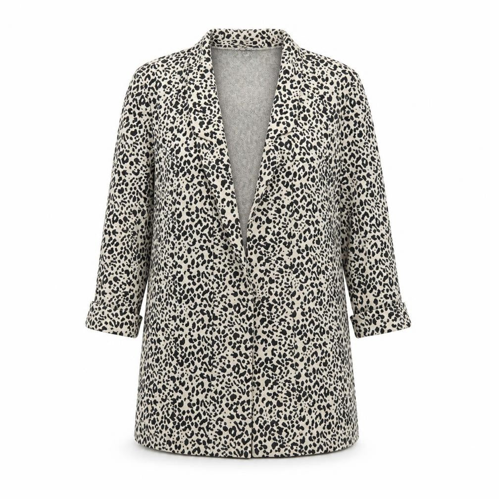 Front view of F&F women’s multicoloured animal print jacket blazer, size UK 6
